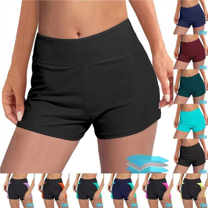 Women's High-Cut Sport Swim Shorts with Elastic Waistband Mune Fashion