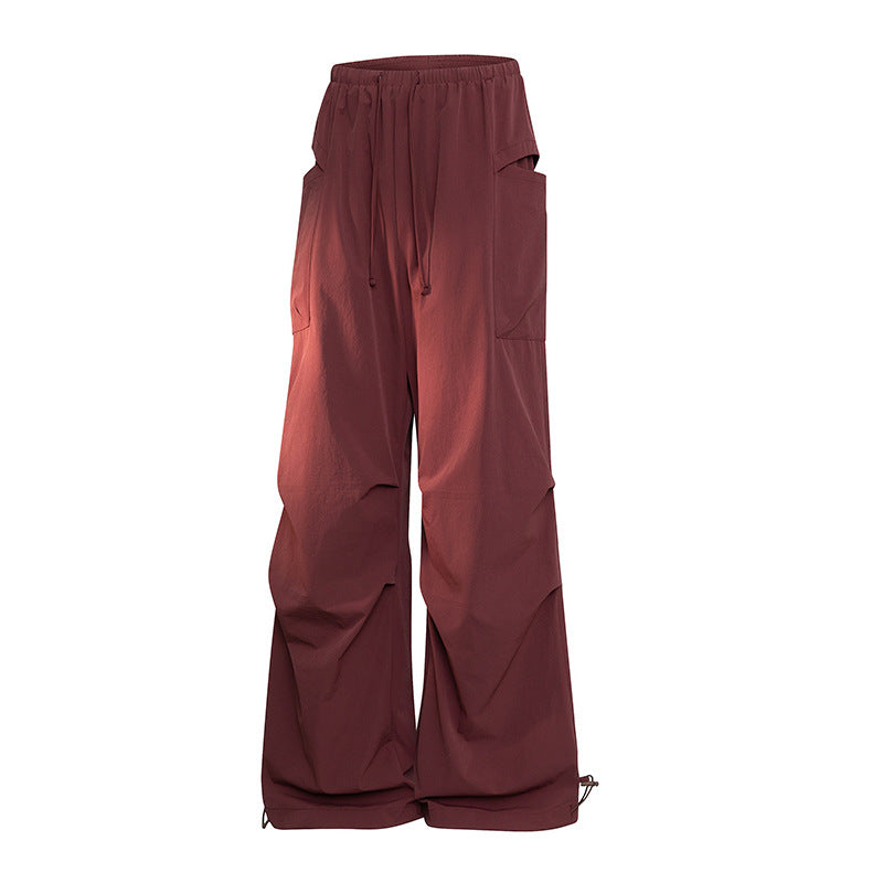 Men's oversized cargo pants in tech look with drawstring waistband, extra wide leg & adjustable leg openings Mune Fashion