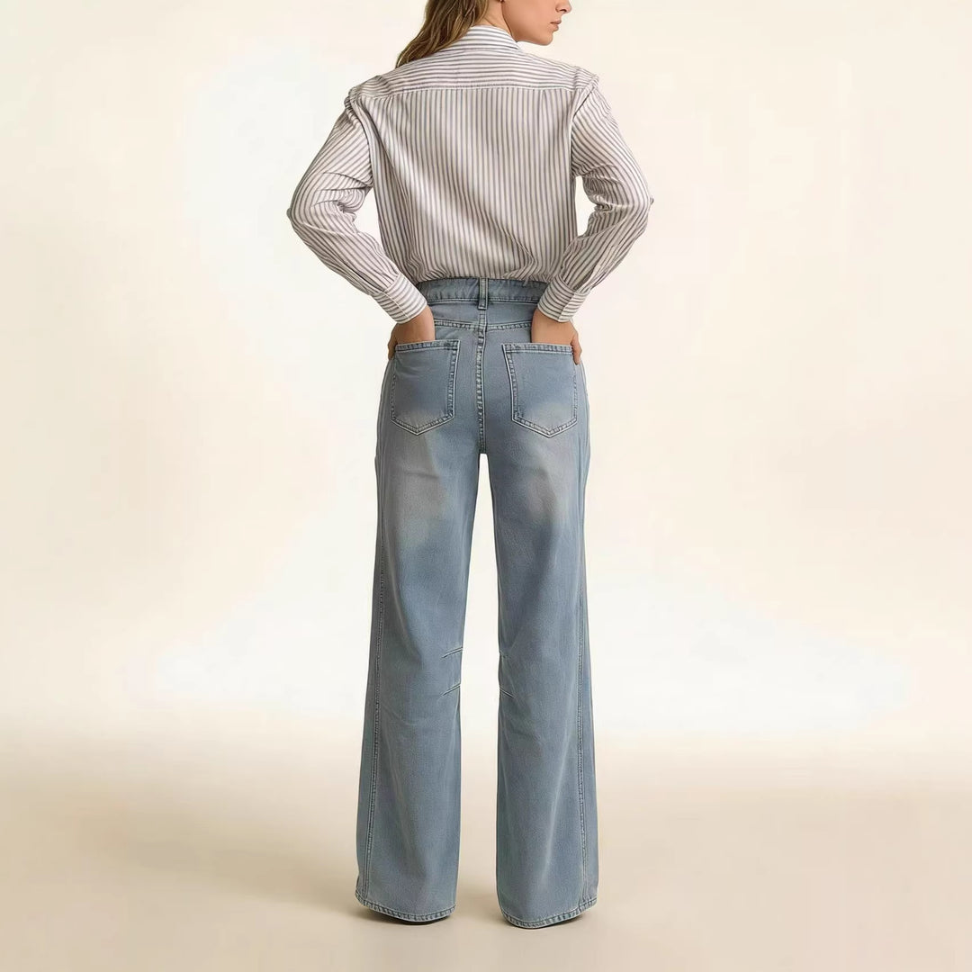 Women's simple long-sleeve fine knit shirt with round neckline, slightly tailored silhouette, and elastic wearing comfort Mune Fashion