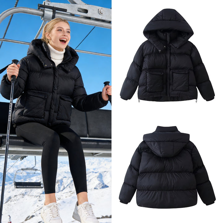 Women Oversized Quilted Winter Jacket with Extra Large Hood and Pockets Mune Fashion