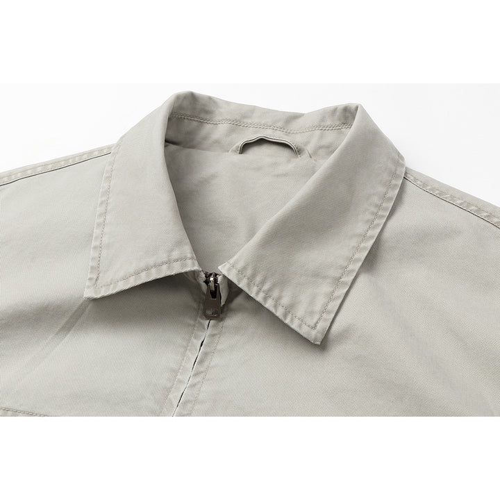 Men's short jacket in boxy cut made of canvas with diagonal zip pockets and elastic hem Mune Fashion