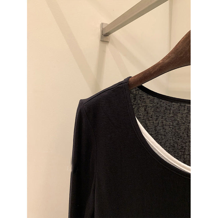 Women's Casual Long Sleeve Shirt with Asymmetric Cut Mune Fashion
