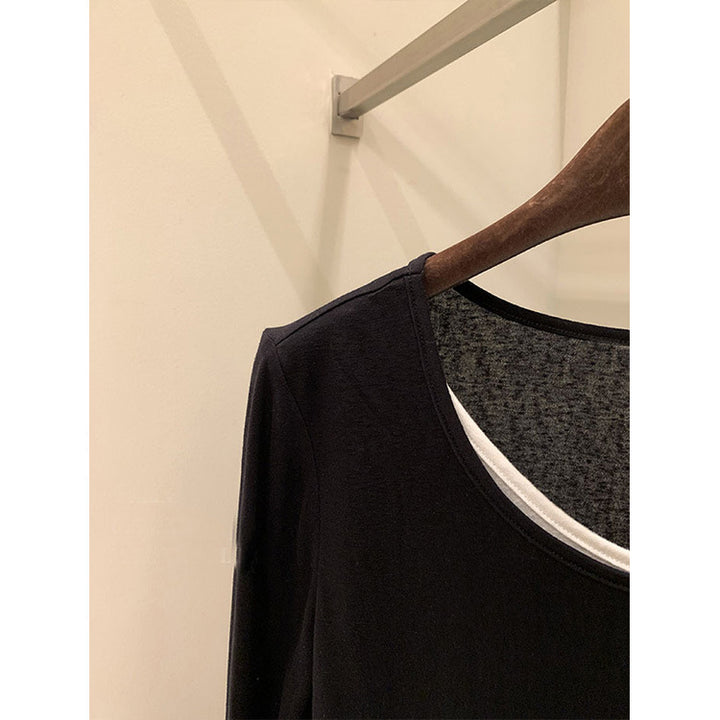 Women's Casual Long Sleeve Shirt with Asymmetric Cut Mune Fashion
