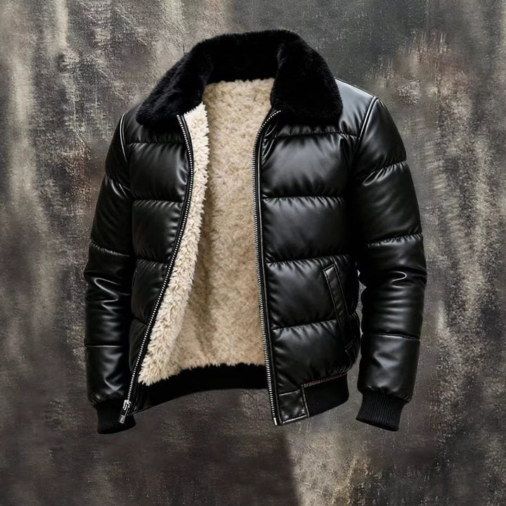 Men's reversible jacket with faux fur lining