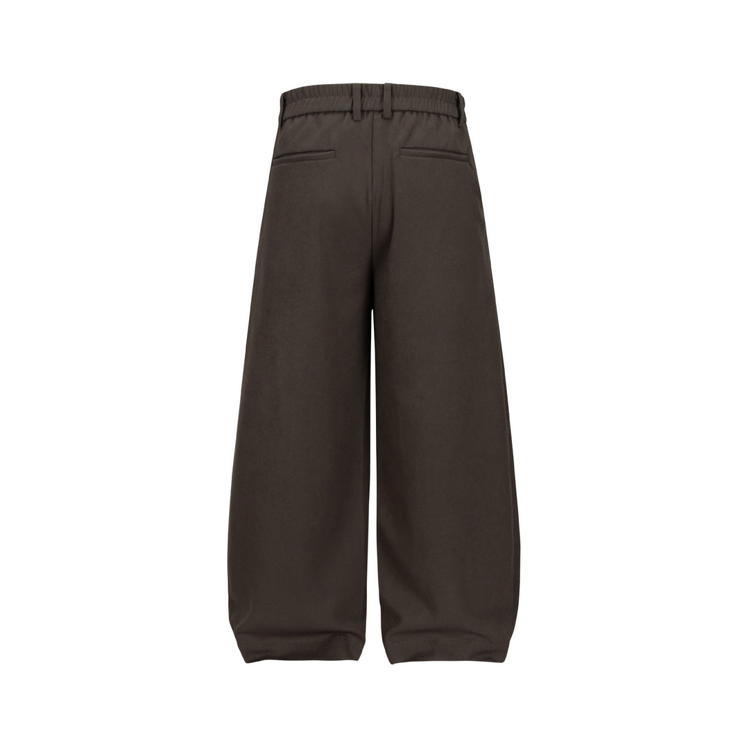 Women Wide Pleated Pants with High Waist and Elastic Backband Mune Fashion