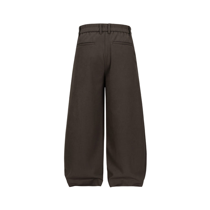 Women Wide Pleated Pants with High Waist and Elastic Backband Mune Fashion