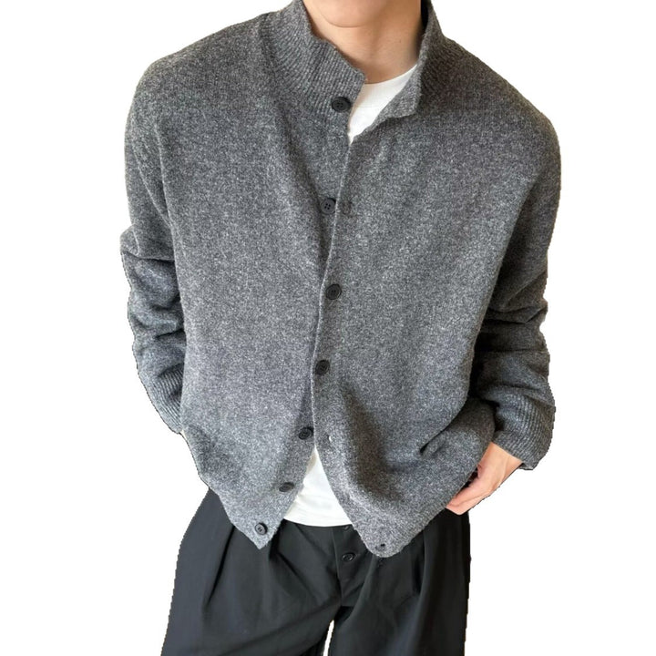 Men's Cozy Knit Sweater with Button Placket Mune Fashion