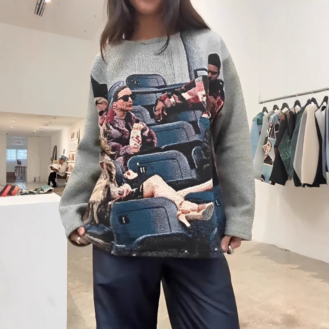 Women's stylish sweatshirt with unique artwork