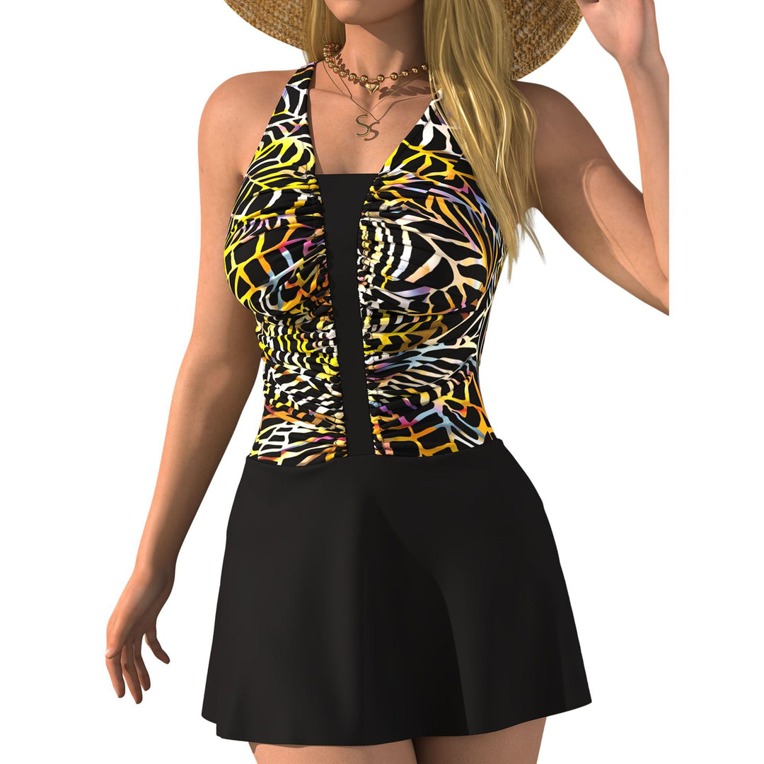 Ladies Halter Dress Swimsuit Mune Fashion