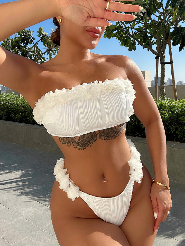 Ladies Bandeau Bikini Set with stylish ruffle details Mune Fashion