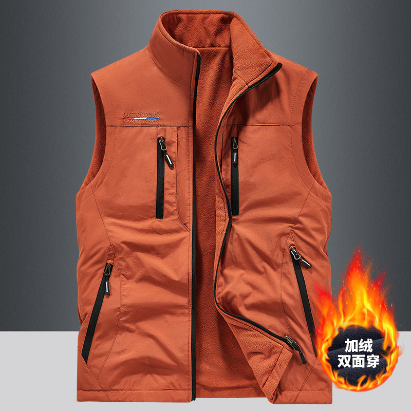 Men's Multifunctional Outdoor Utility Vest with Mesh Lining and Numerous Pockets Mune Fashion