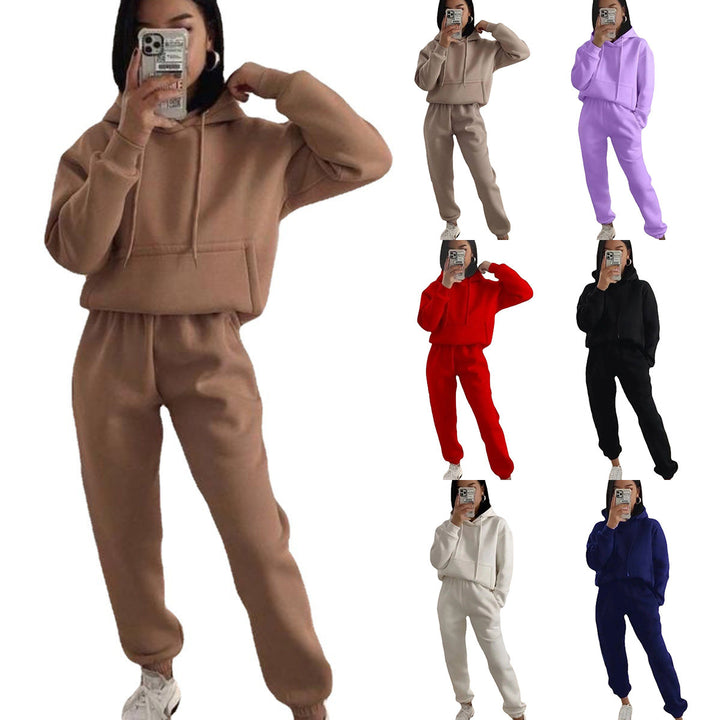 Women's cozy oversized hoodie and high-waist jogging pants set Mune Fashion