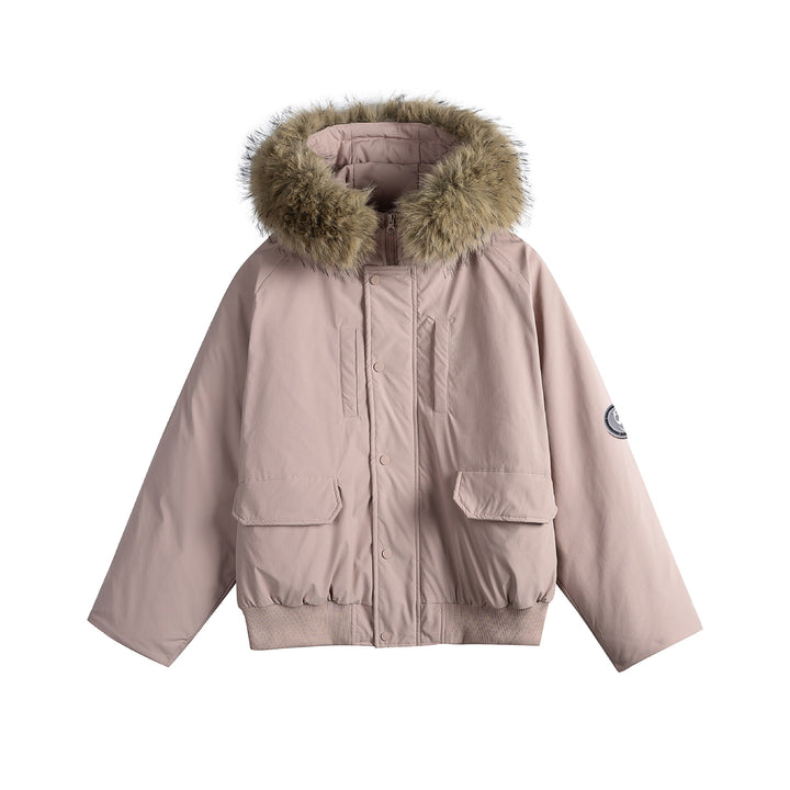 Men's short parka bomber with faux fur-lined hood and robust thermal insulation Mune Fashion