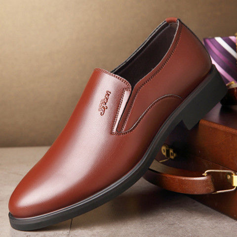 Men's Elegant Leather Slip-On with Elastic Entry and Profiled Rubber Sole Mune Fashion