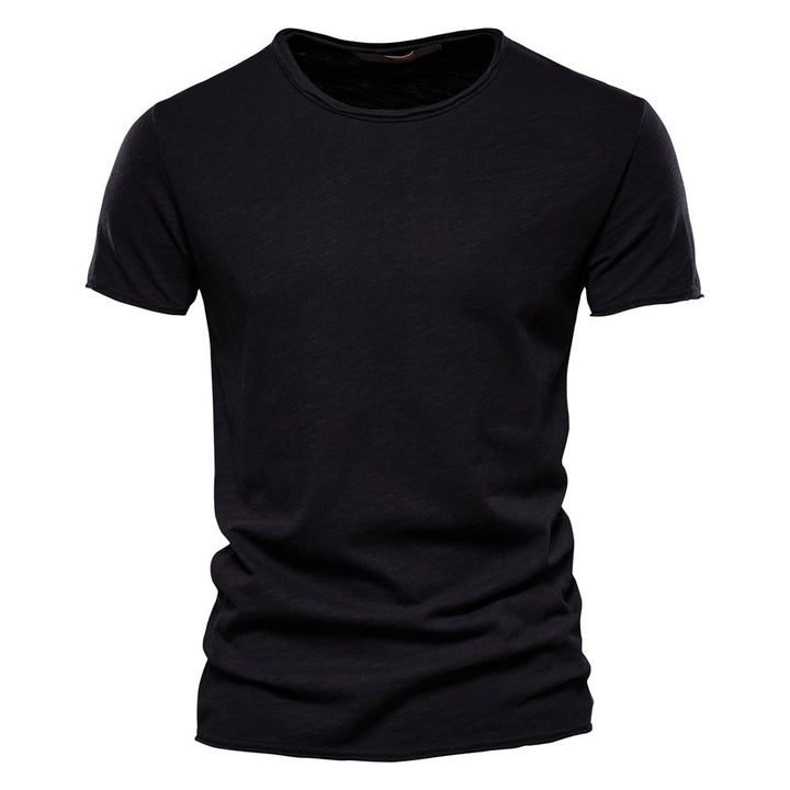Men's light cotton jersey short-sleeve shirt with V-neck and slim fit Mune Fashion