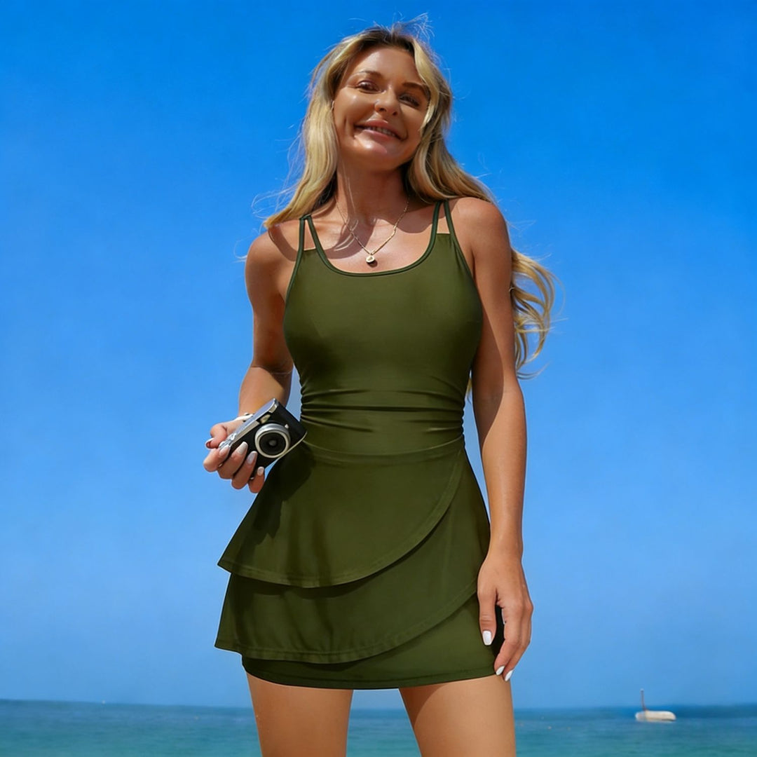 Women's sporty swimsuit with ruffle details Mune Fashion