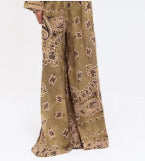 Women's wide Palazzo pants with paisley print, elastic waistband & pockets Mune Fashion