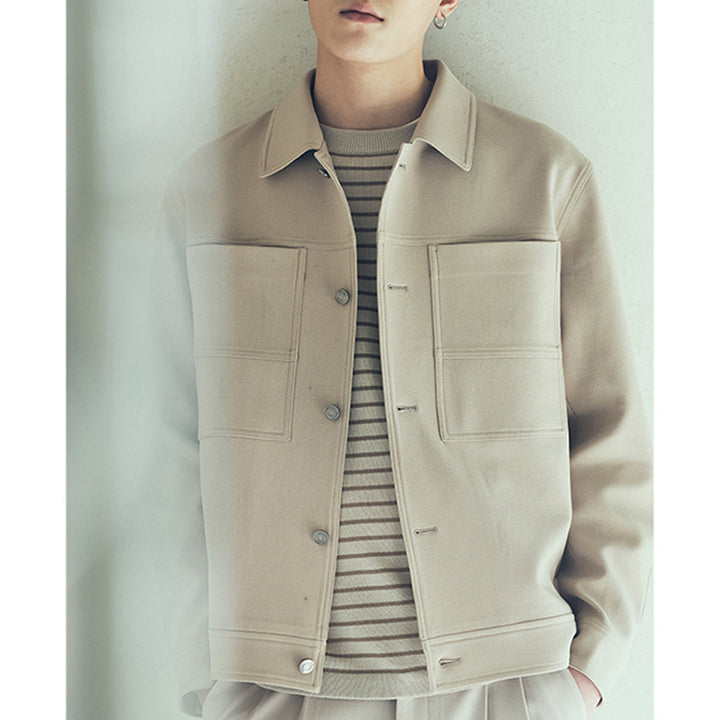 Men's Boxy Shirt Jacket with Large Patch Chest Pockets Mune Fashion