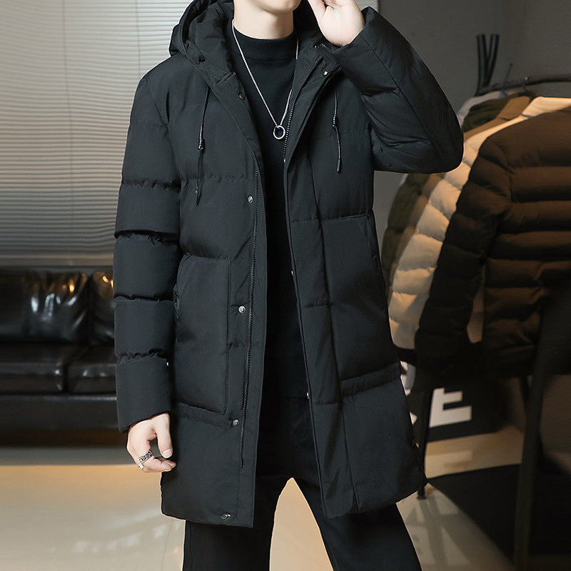Men's Longer Padded Jacket with Hood Mune Fashion
