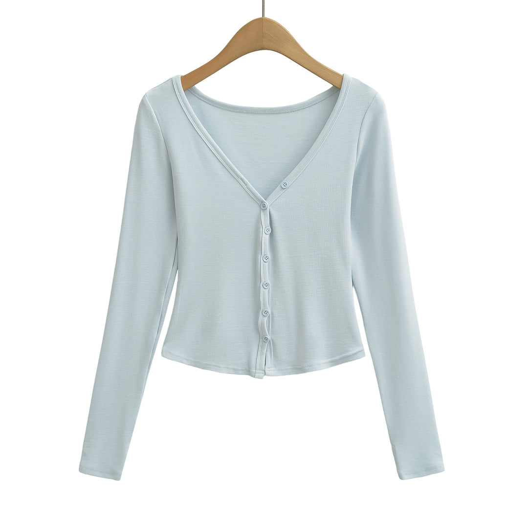 Women Figure-Hugging Layering Set with Turtleneck Long Sleeve and Asymmetrical Button Jacket and Flared High-Waist Pants Mune Fashion