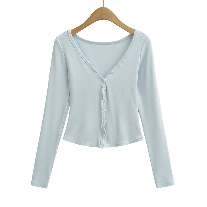 Women Figure-Hugging Layering Set with Turtleneck Long Sleeve and Asymmetrical Button Jacket and Flared High-Waist Pants Mune Fashion