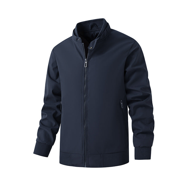 Men's aviator-inspired windbreaker bomber jacket with stand collar and mesh lining Mune Fashion