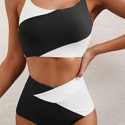 Ladies high-waisted bikini top with asymmetric design Mune Fashion