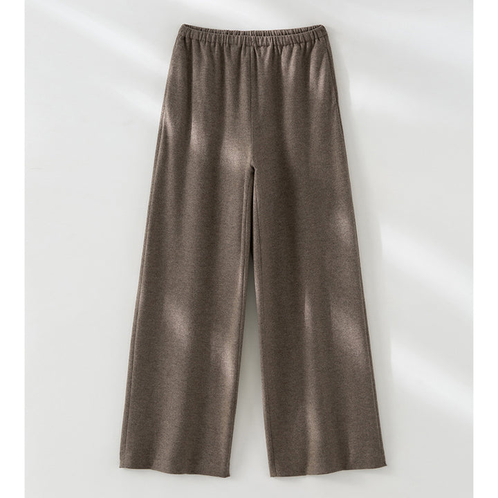 Women's Wide Fine Knit Lounge Pants with Elastic Waist Mune Fashion