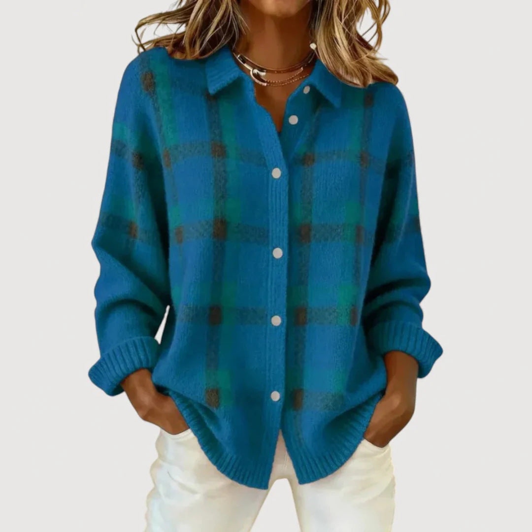 Women’s Fashion Checkered Cardigan
