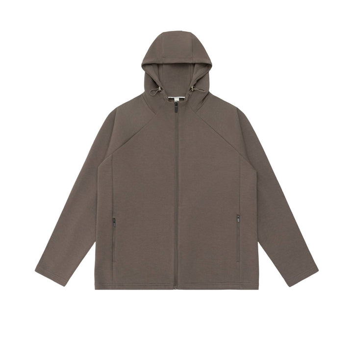Unisex Minimalist Hoodie Zip Jacket made of Softshell Fleece with Raglan Sleeves and Water-Repellent Zipper Pockets Mune Fashion
