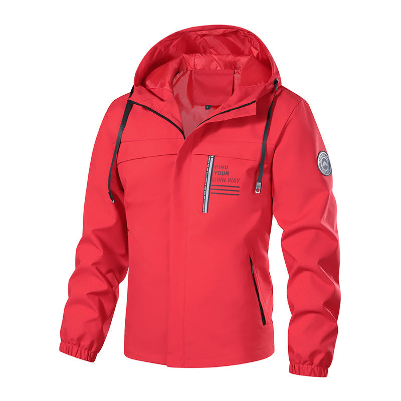 Men's Weatherproof Hooded Jacket with Warming Teddy Fleece Lining and Concealed Front Zipper Mune Fashion