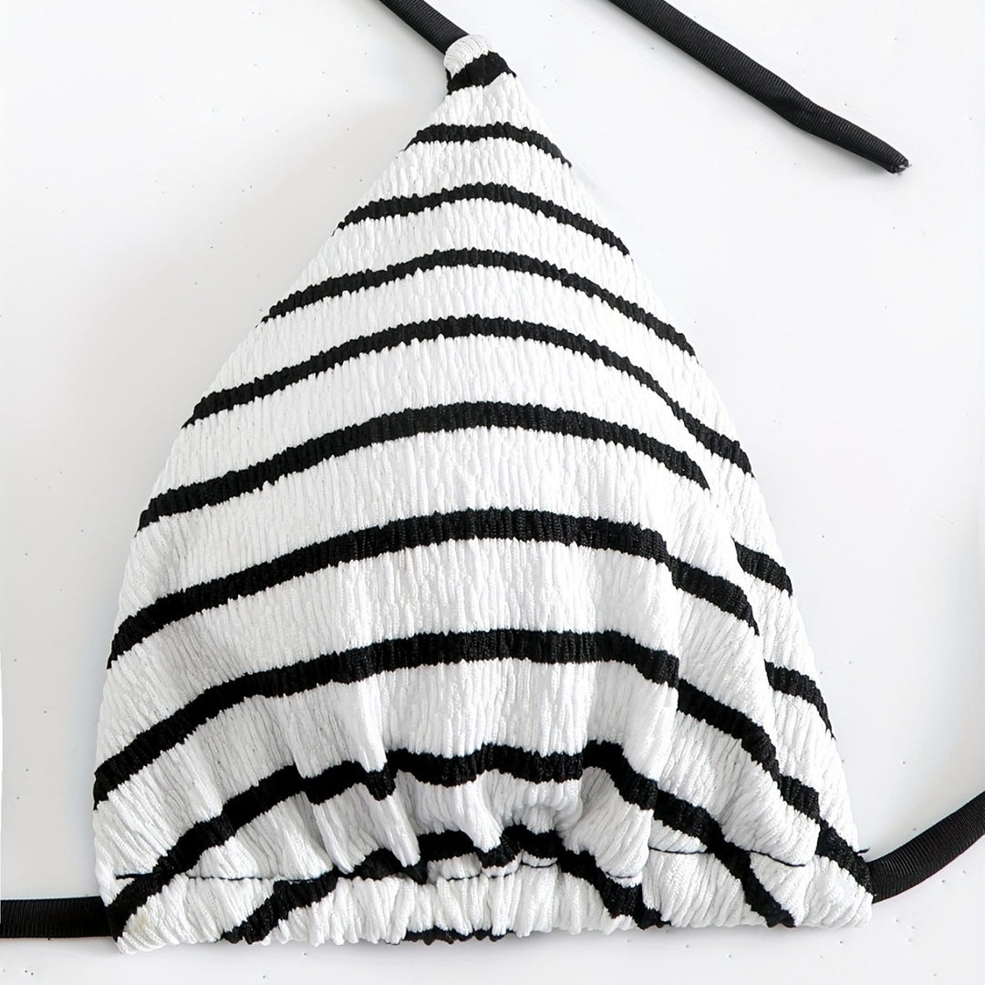 Women Stripe Bikini Set Mune Fashion