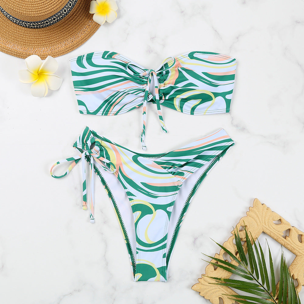 Women's bandeau bikini set with adjustable ties Mune Fashion