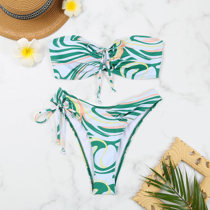 Women's bandeau bikini set with adjustable ties Mune Fashion