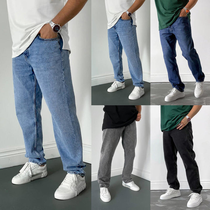Men's relaxed straight-leg jeans with elastic waistband and relaxed fit Mune Fashion