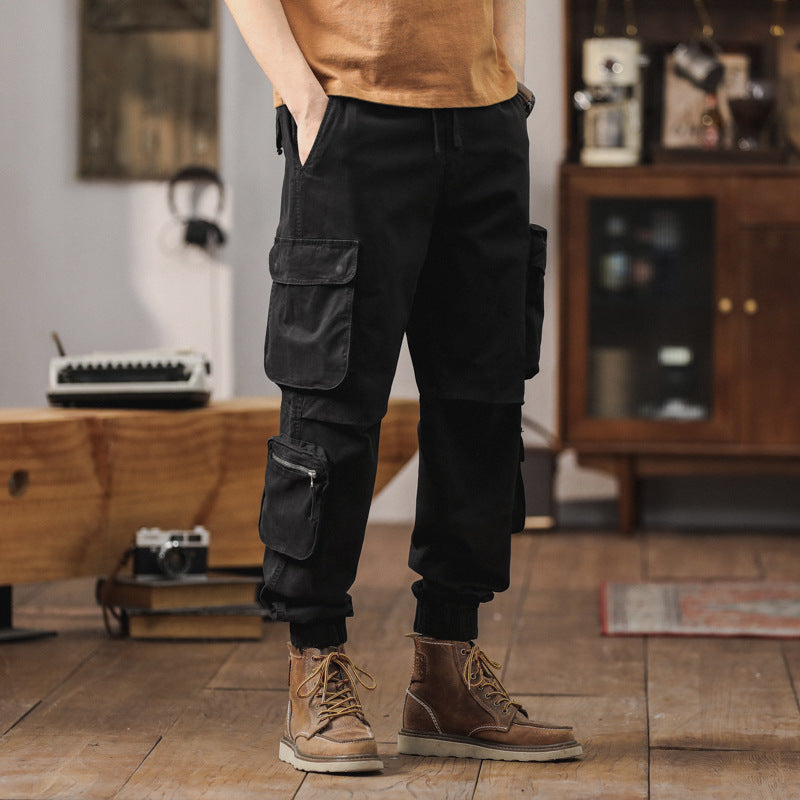 Herren Cargo-Joggerhose im Utility-Workwear-Stil mit Tunnelzugbund, elastischen Bündchen und Multifunktionstaschen Mune Fashion