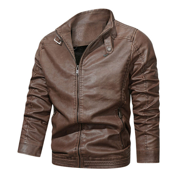 Men's tailored denim bomber jacket with stand-up collar and detailed sleeve stitching Mune Fashion