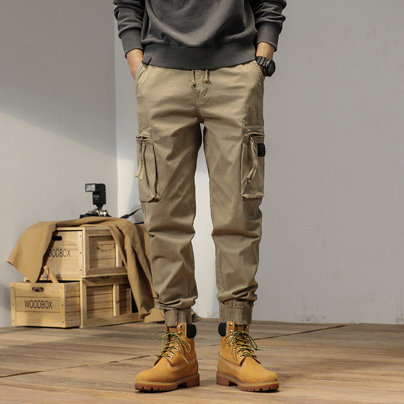 Herren funktionale Cargo-Jogginghose mit elastischem Bund und Reißverschluss-Taschen Mune Fashion