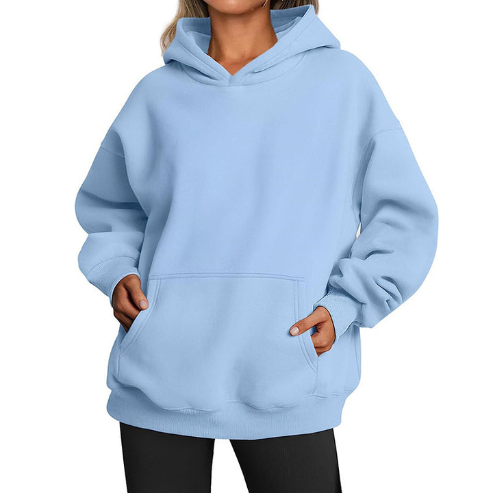 Women's oversized hoodie with extended back, fleecy interior, and kangaroo pocket Mune Fashion