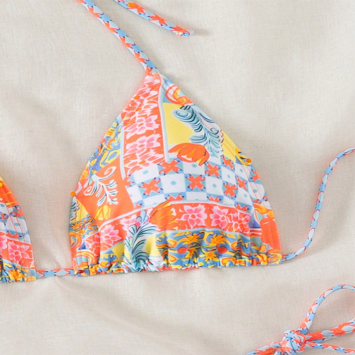 Ladies Triangle Bikini with playful pattern Mune Fashion