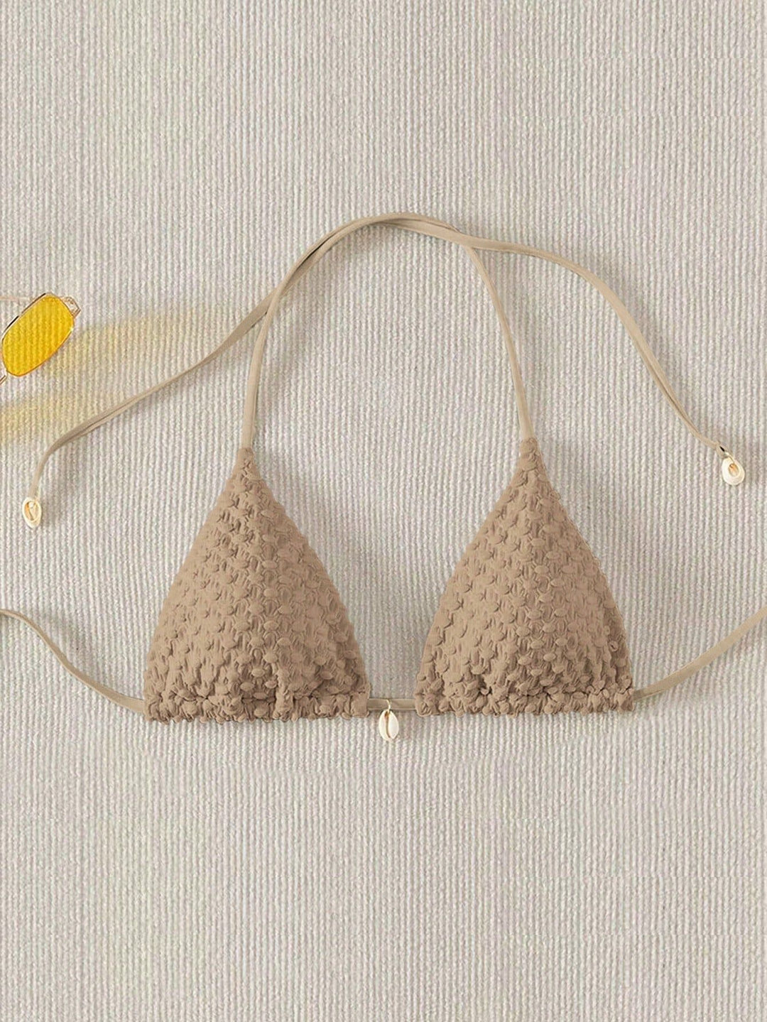 Women Triangle Bikini Top with Structured Texture Mune Fashion