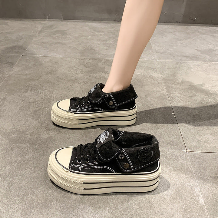Ladies High-Top Sneakers with fashionable platform and adjustable ankle strap Mune Fashion