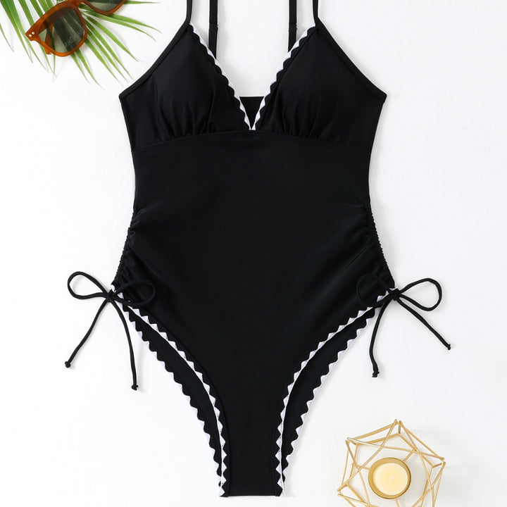 Ladies Elegant One-Piece Swimsuit with Adjustable Laces Mune Fashion