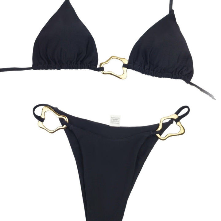 Women's Triangle Bikini with Elegant Gold Details Mune Fashion