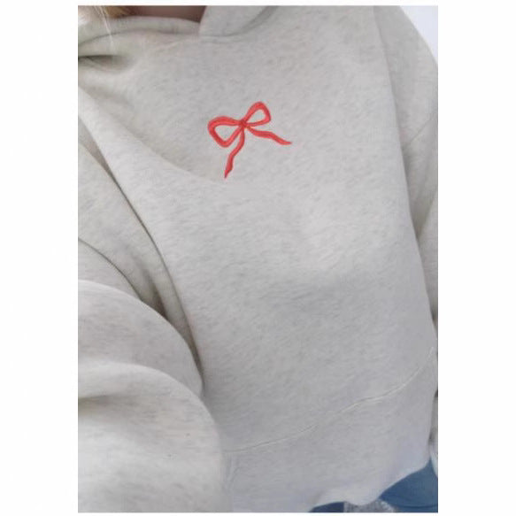 Women's hoodie with floral embroidery design and printed hood lining Mune Fashion