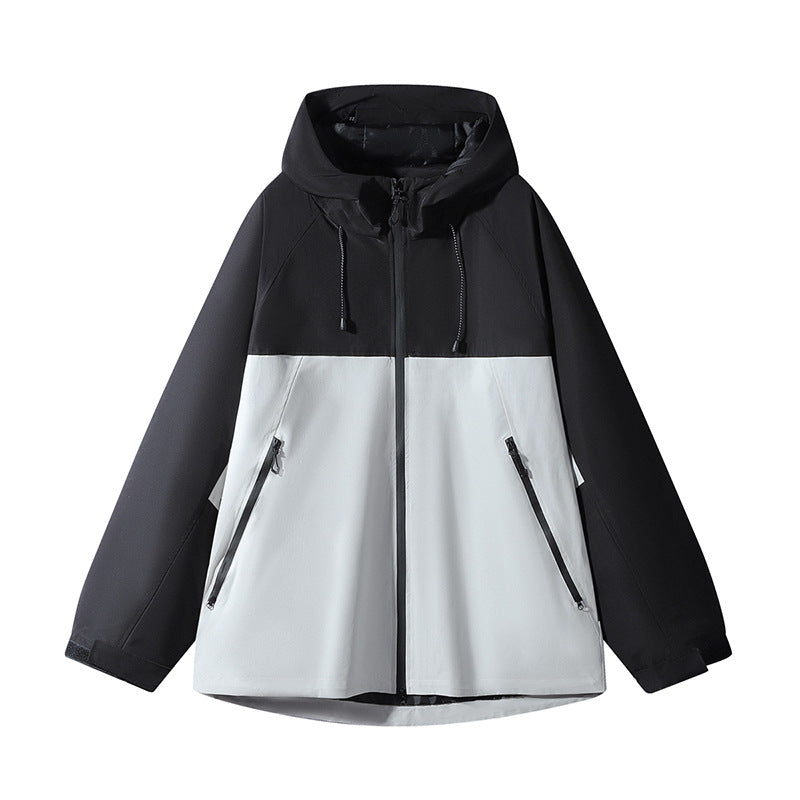 Men's Double Layer Colorblock Softshell Hooded Jacket in Urban Outdoor Cut Mune Fashion