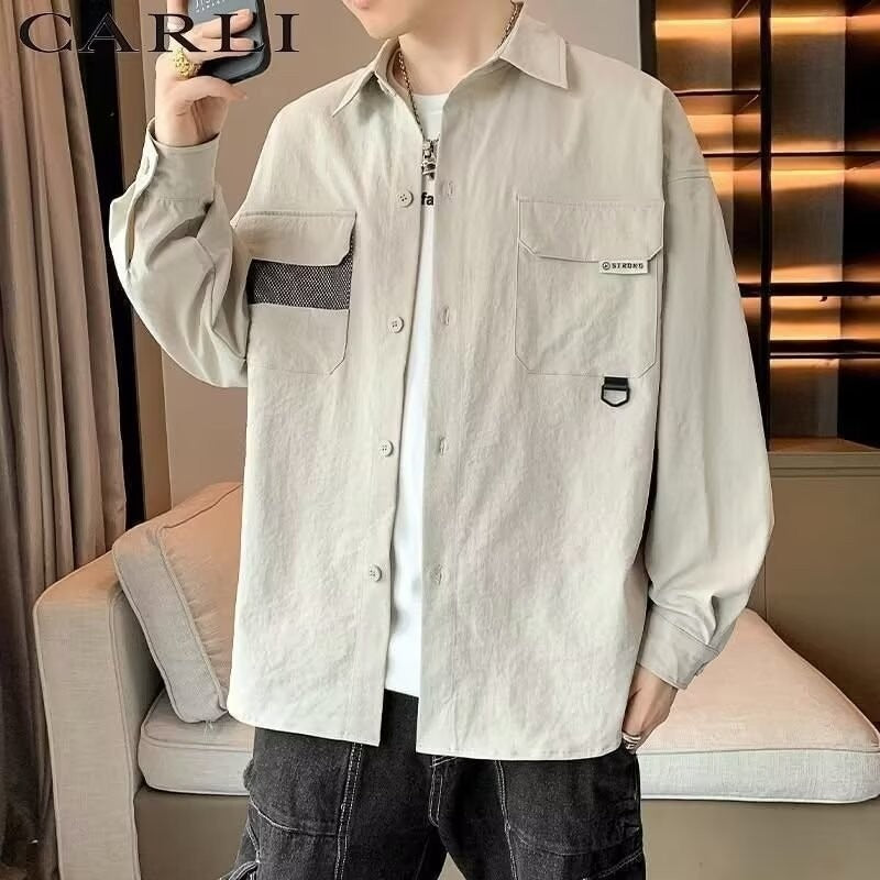 Men's utility-style overshirt jacket with patch flap pockets Mune Fashion