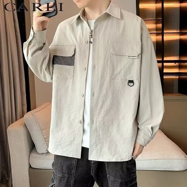 Men's utility-style overshirt jacket with patch flap pockets Mune Fashion