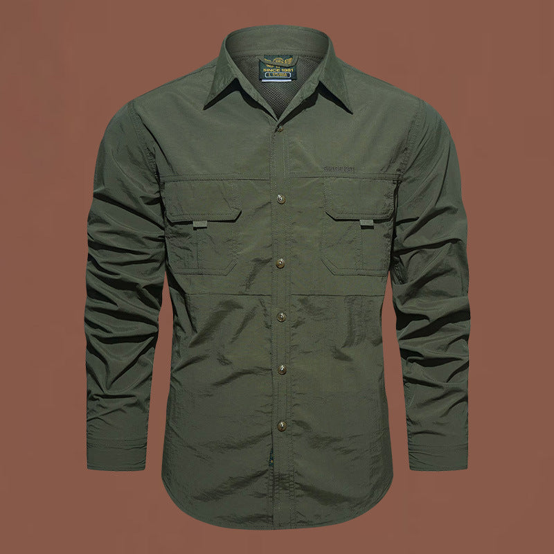 Men's lightweight field shirt made of ripstop with double flap chest pockets Mune Fashion