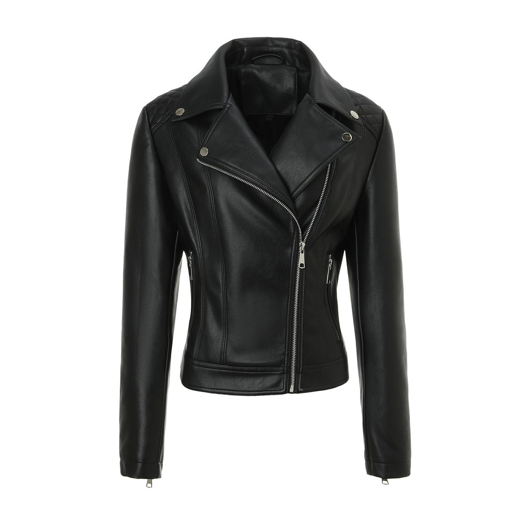 Women Stylish Biker Jacket with Quilted Details Mune Fashion
